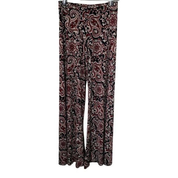 Versona Pants Womens Size XS Pull On Flare Bootcut Paisley Boho Casual Fall Work - Picture 1 of 11